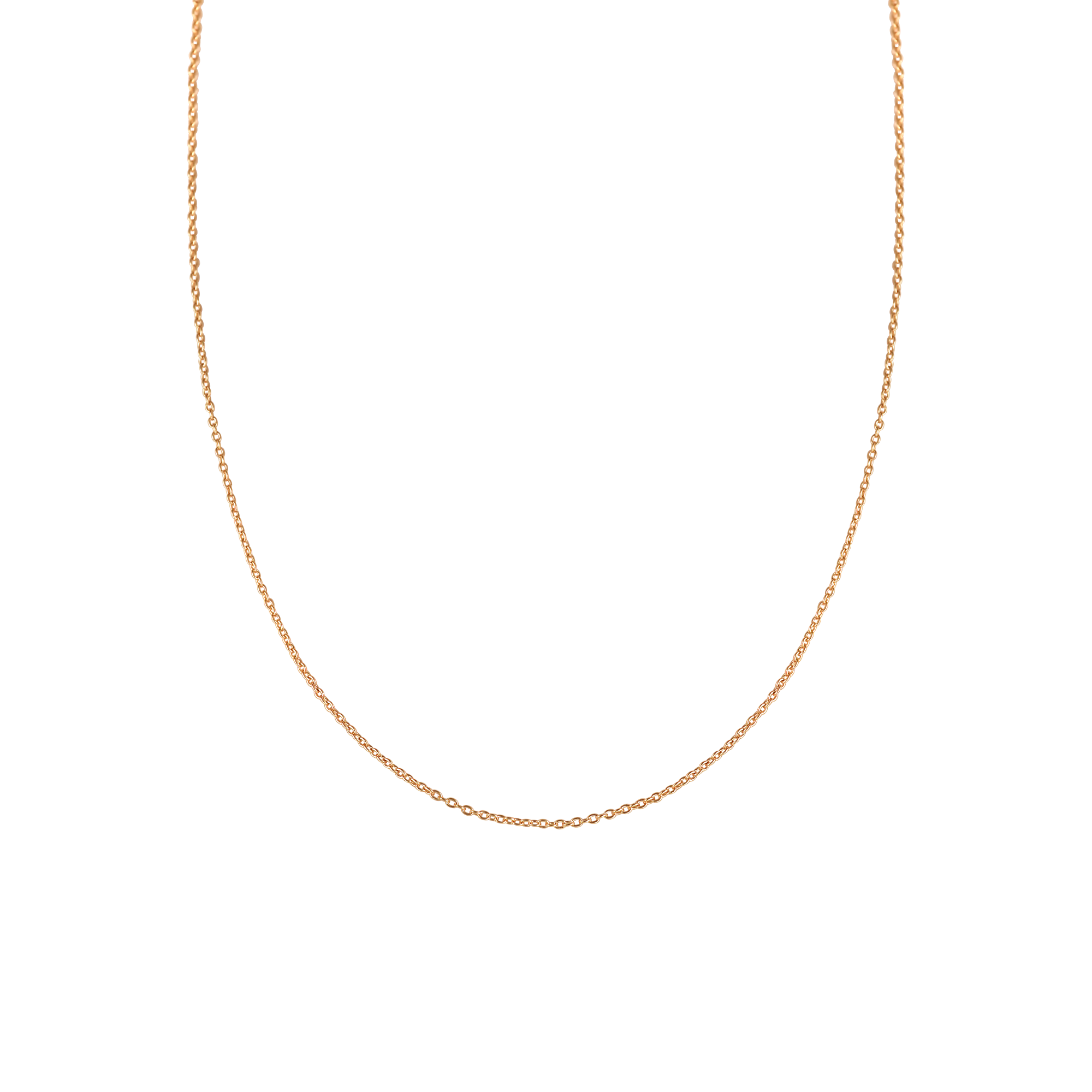 Gold Dainty Cable Chain with adjustable sliding bead mechanism, perfect for charms and pendants.