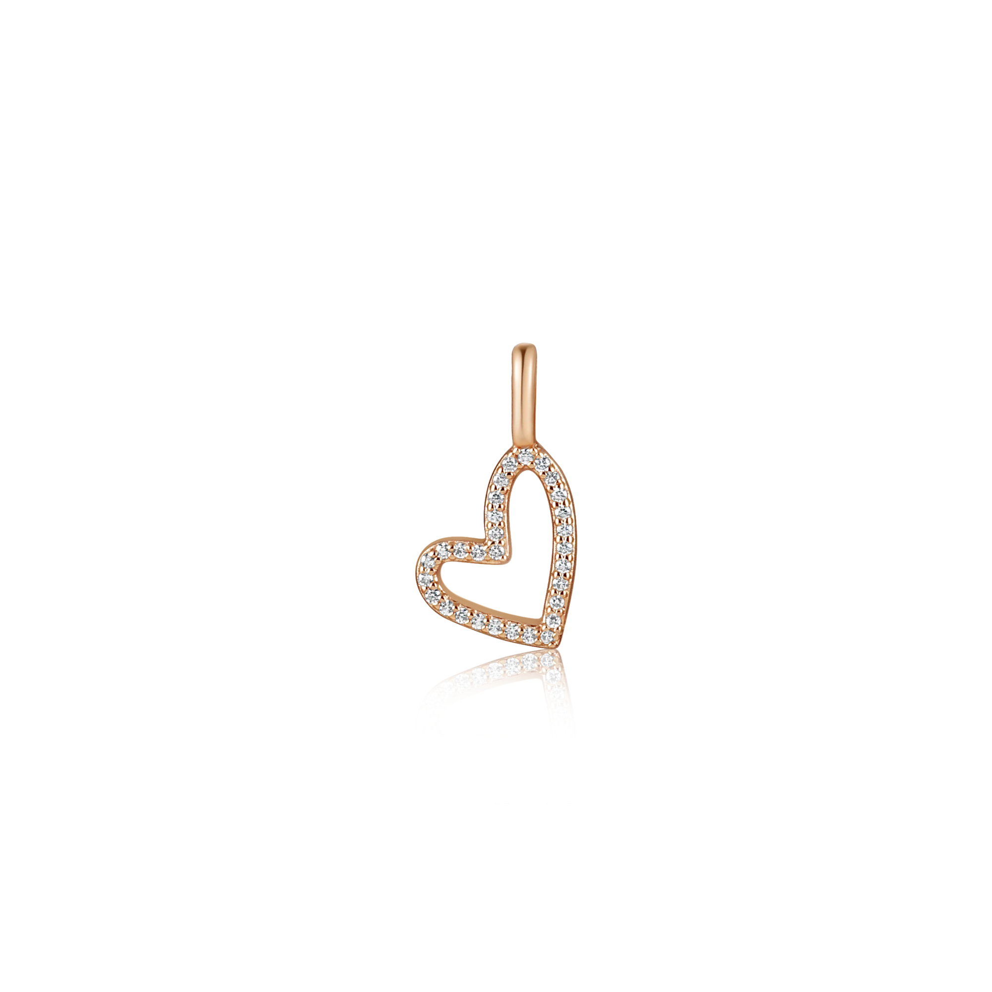 Gold Eternal Heart Charm pendant, symbolizing self-love and affection, elegantly designed with a timeless appeal.