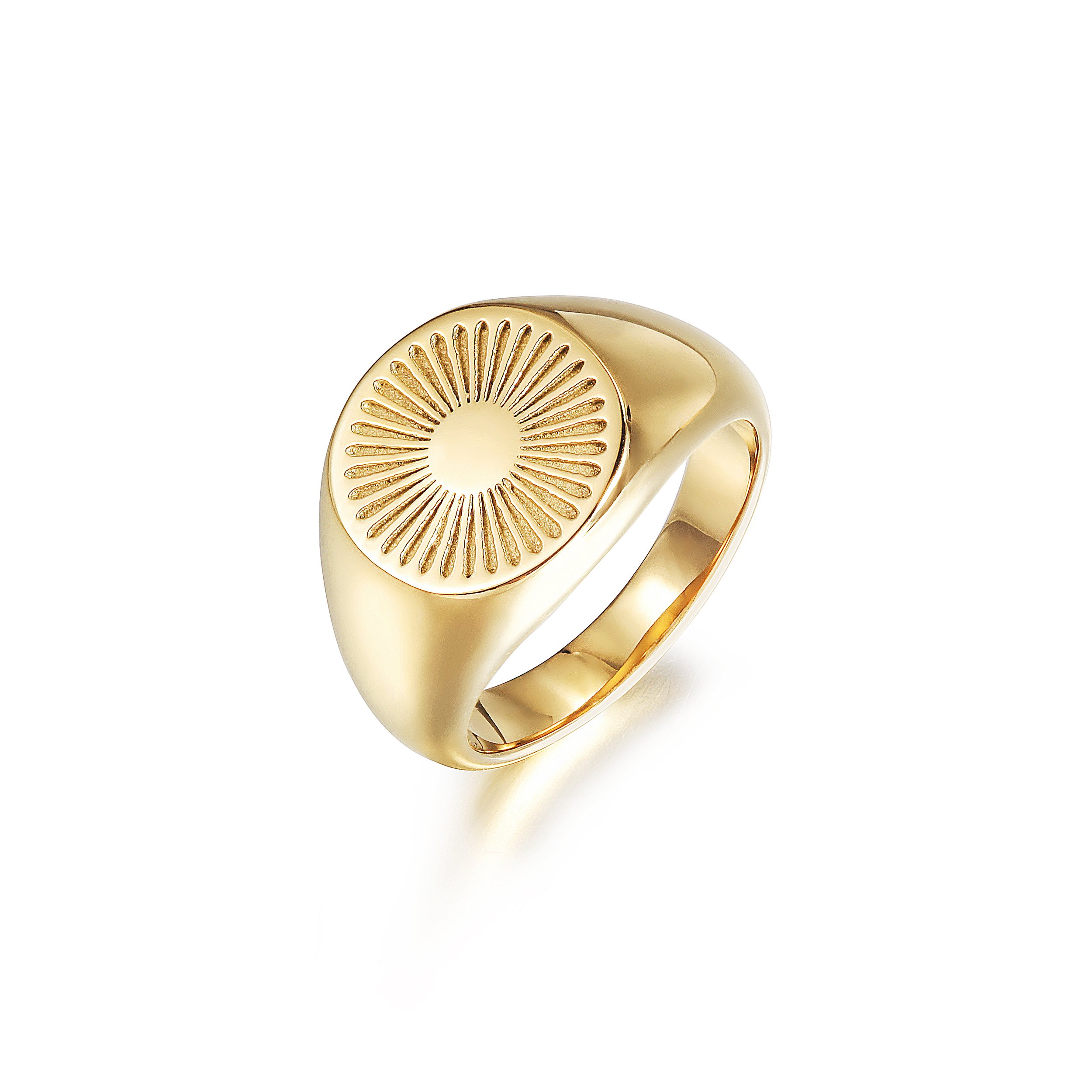 Elegant Gold Halo Ring made of 316L surgical stainless steel with 14K gold PVD plating, showcasing a sophisticated halo design.