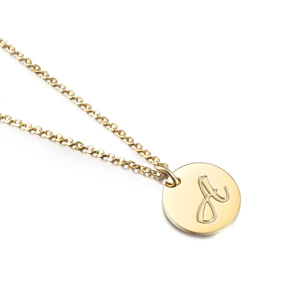 Gold Initial Charmy Necklace made of 316L surgical stainless steel with 14K gold PVD plating, featuring a personalized initial charm.