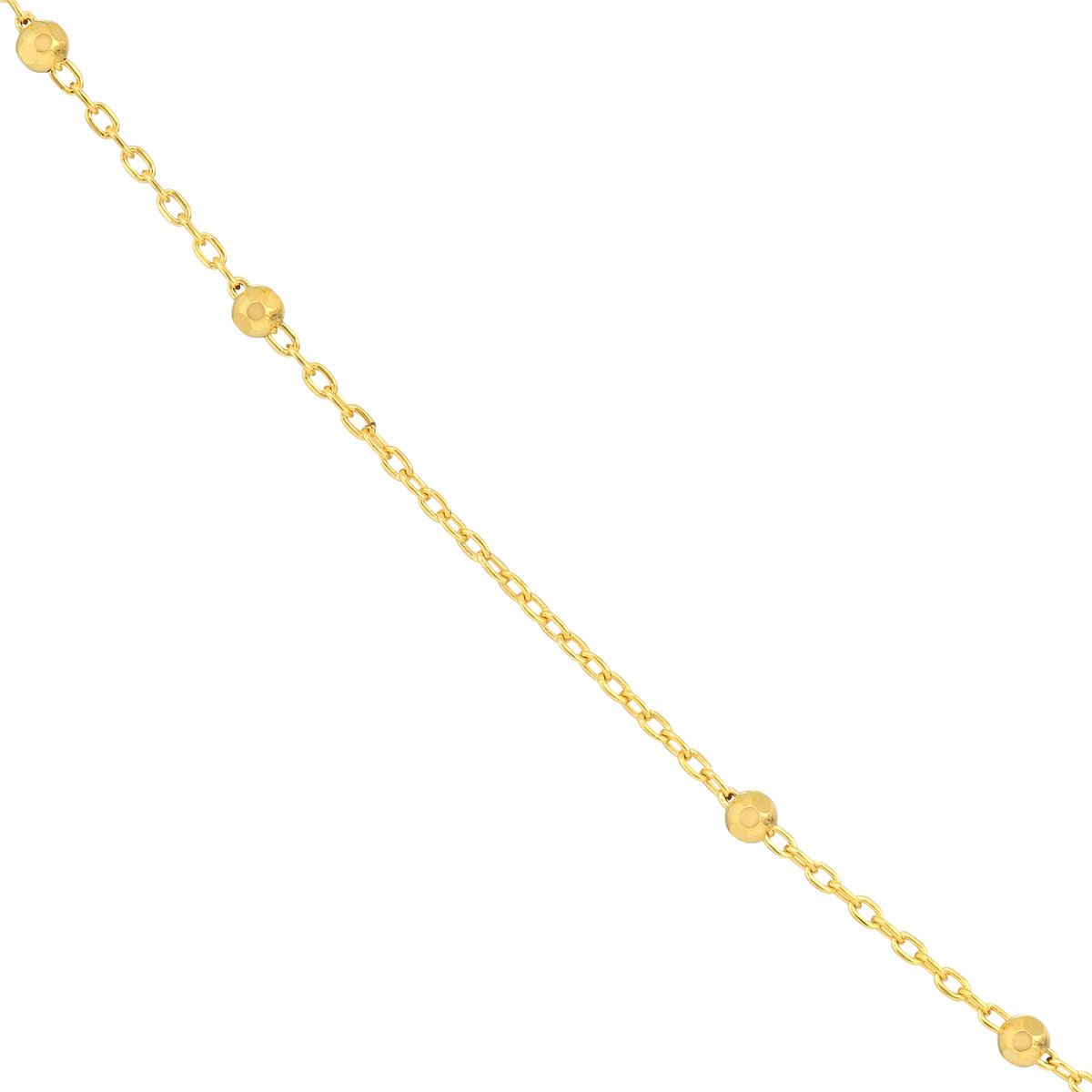 A delicate Gold Saturn Necklace made of 14k solid yellow gold, featuring a thin ball bead chain that glimmers in the light.