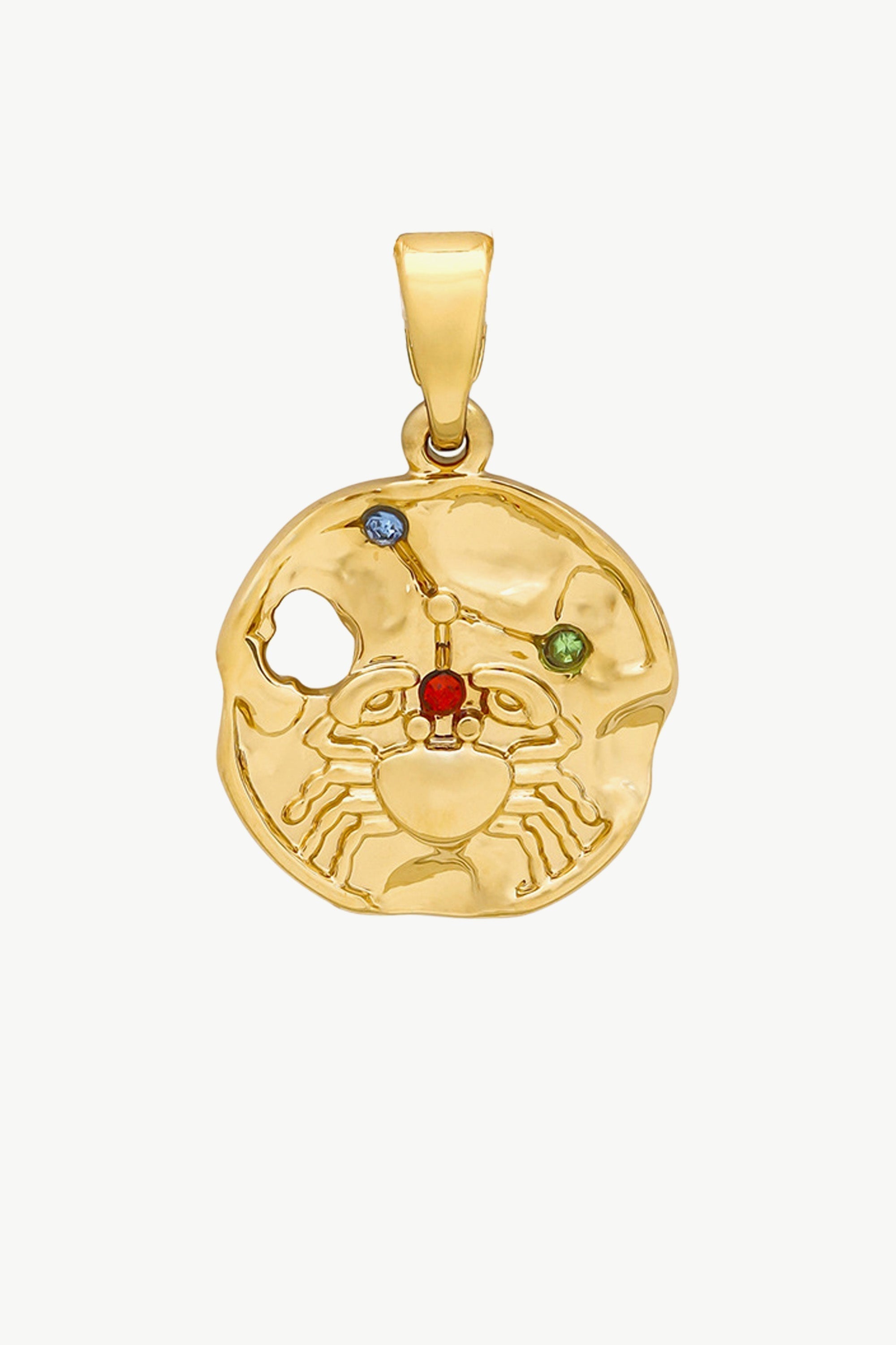 Gold Sculptural Zodiac Sign Pendant Necklace Set featuring an engraved zodiac charm, pearl necklace, and gold figaro chain.