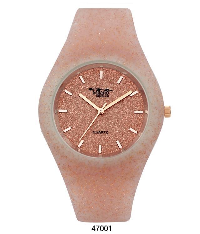 Grand Junction Rose Gold Silicon Band Watch with Glitter Dial, showcasing a stylish design and elegant features.