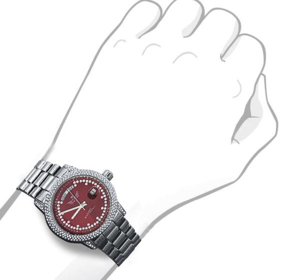 GRANDEUR BLING METAL WATCH featuring a polished chain and CZ stone dial, showcasing elegance and luxury.