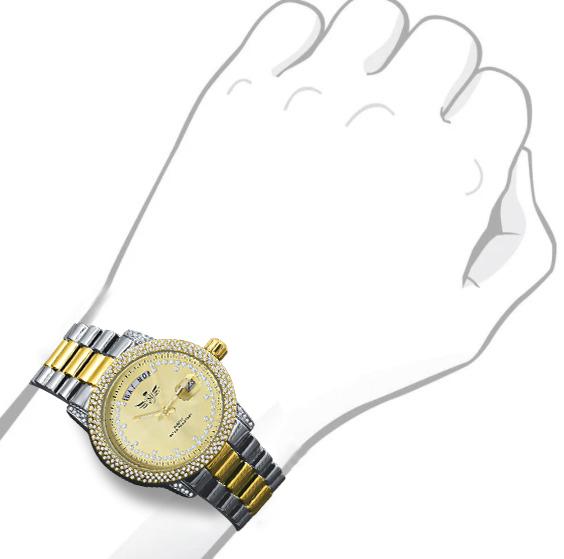 GRANDEUR BLING METAL WATCH featuring a polished chain and CZ stone dial, showcasing elegance and luxury.