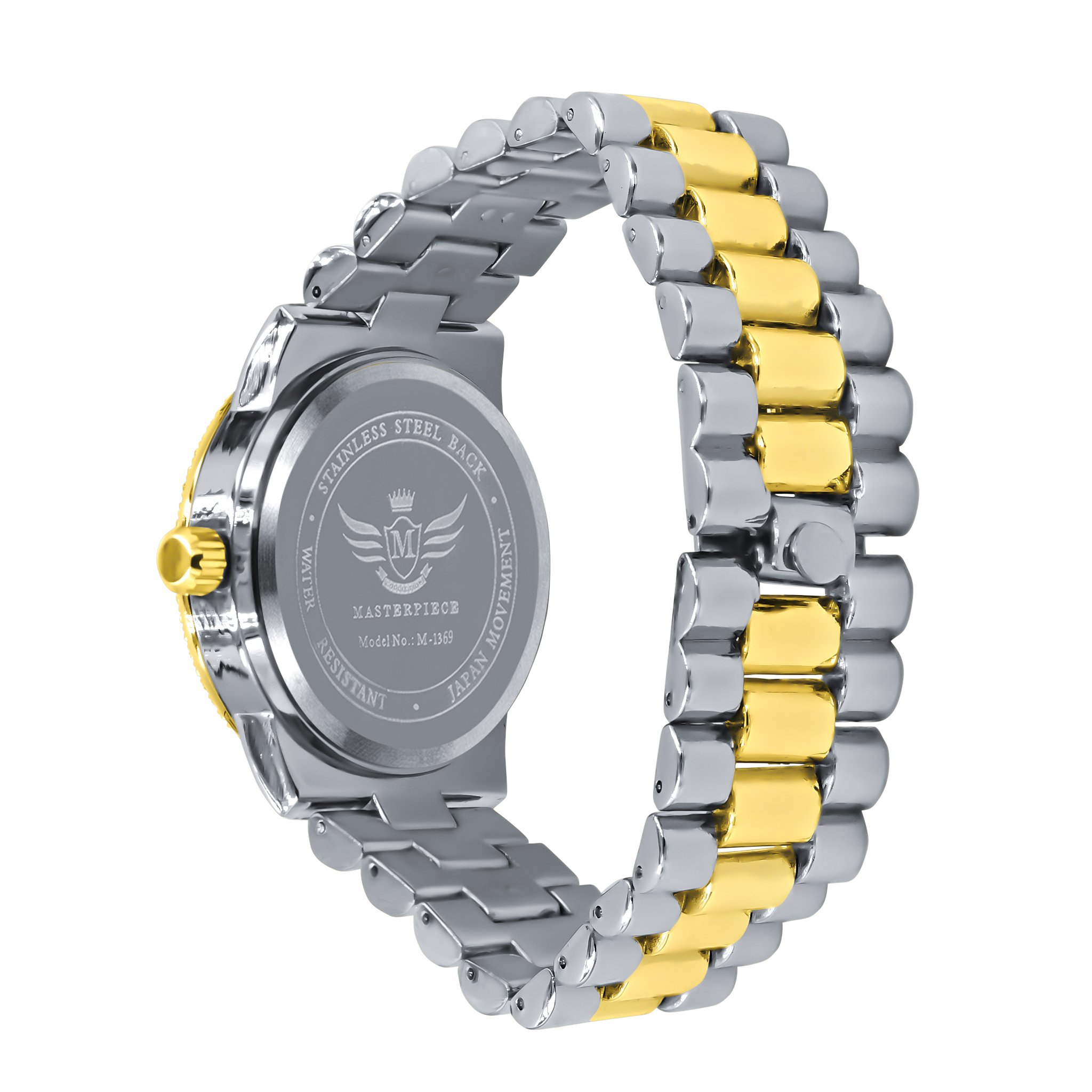 GRANDEUR BLING METAL WATCH featuring a polished chain and CZ stone dial, showcasing elegance and luxury.