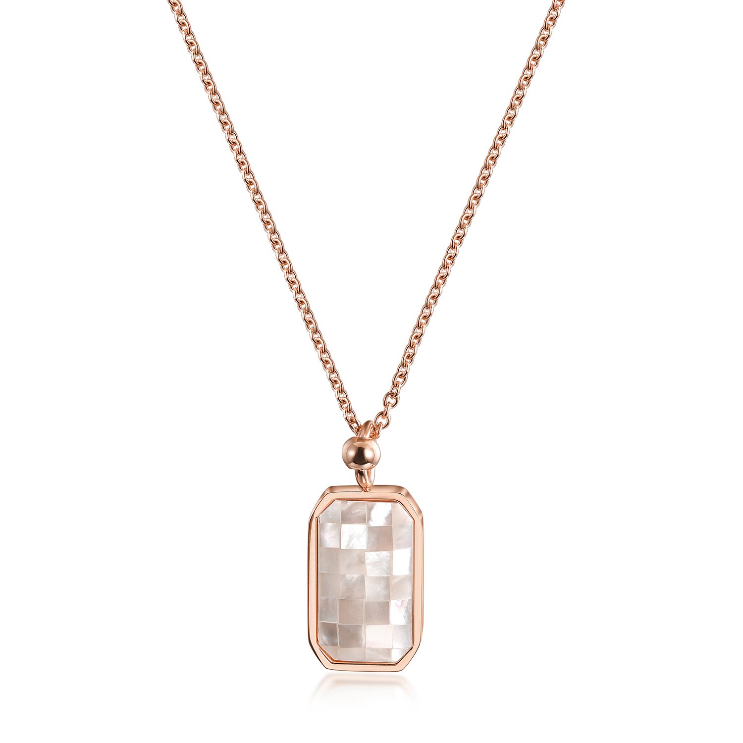 GRID Natural Shell Pendant Necklace featuring an elegant opal design and a delicate 14k gold chain, perfect for daily wear.