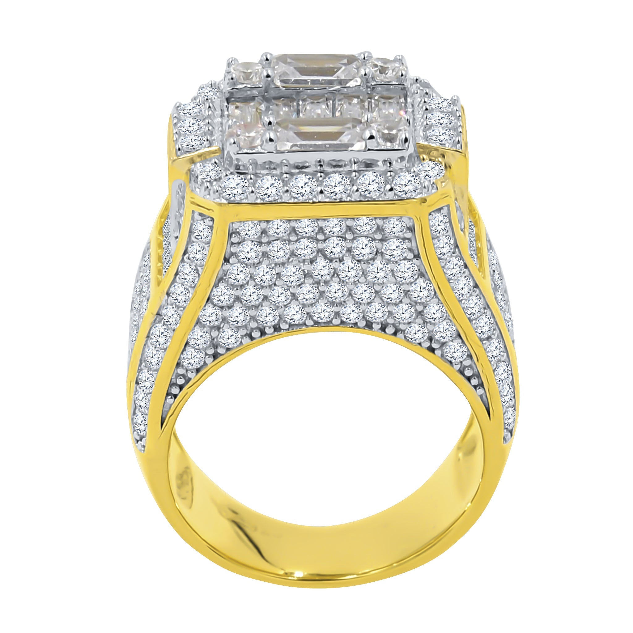 HALE 925 Sterling Silver Ring featuring cubic zircon stones, elegantly designed with a prong setting.