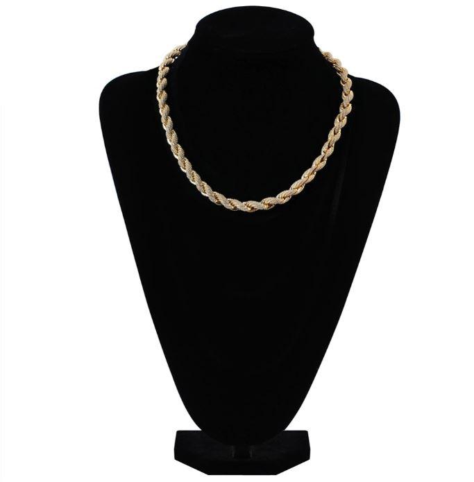 HAWSER 10 MM Rope Chain featuring rhinestone crystals, showcasing its thick design and elegant sparkle.