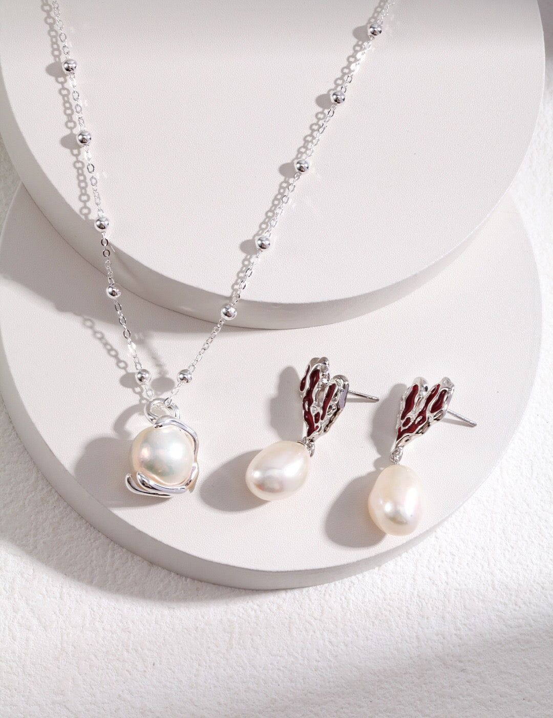 Elegant Heart Love Pearl Earrings featuring freshwater pearls and sterling silver, beautifully handcrafted.