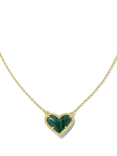 A beautiful heart pendant necklace made of copper and 14K gold-plated, showcasing its elegant design and craftsmanship.