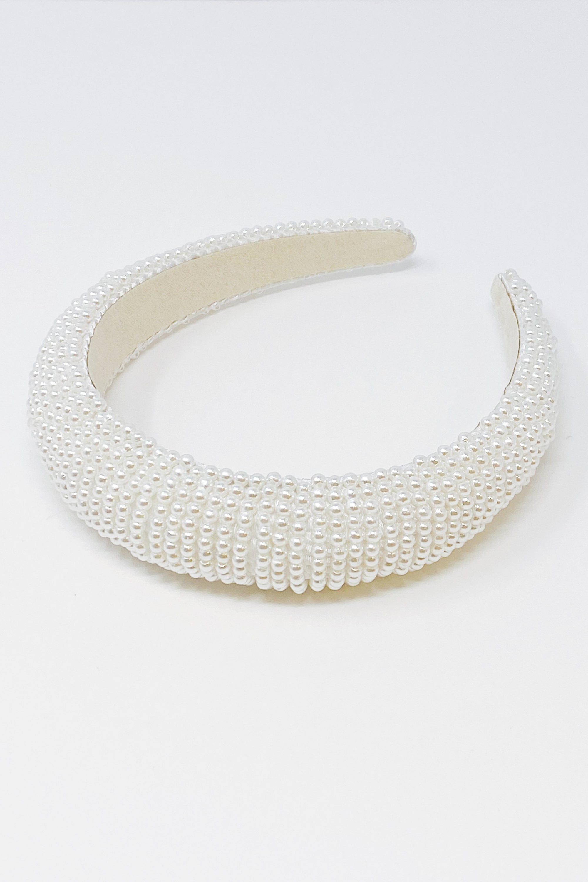 Heaven Of Pearls Headband featuring small pearl beads, elegantly designed for special occasions and everyday wear.