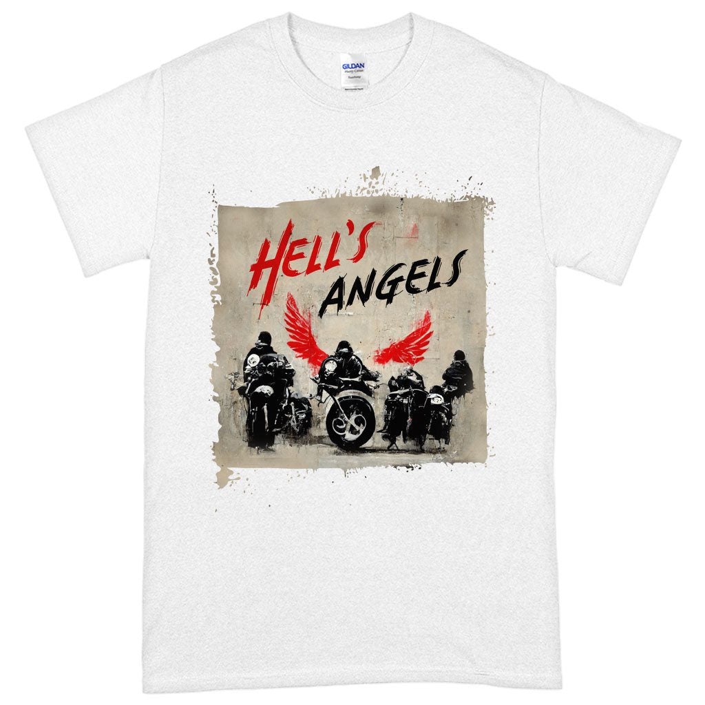 Hell's Angels Cool Heavy Cotton T-Shirt featuring a bold graphic design, perfect for bikers and casual wear.