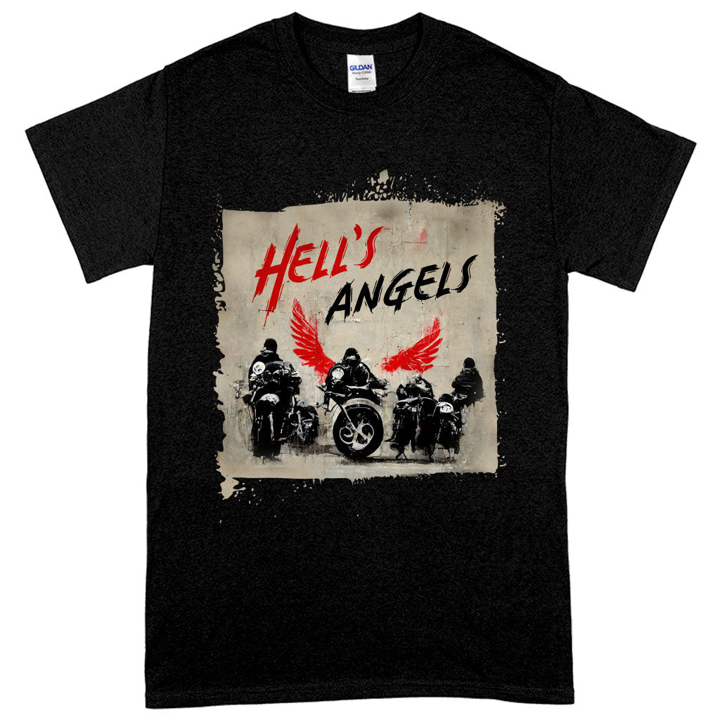 Hell's Angels Cool Heavy Cotton T-Shirt featuring a bold graphic design, perfect for bikers and casual wear.