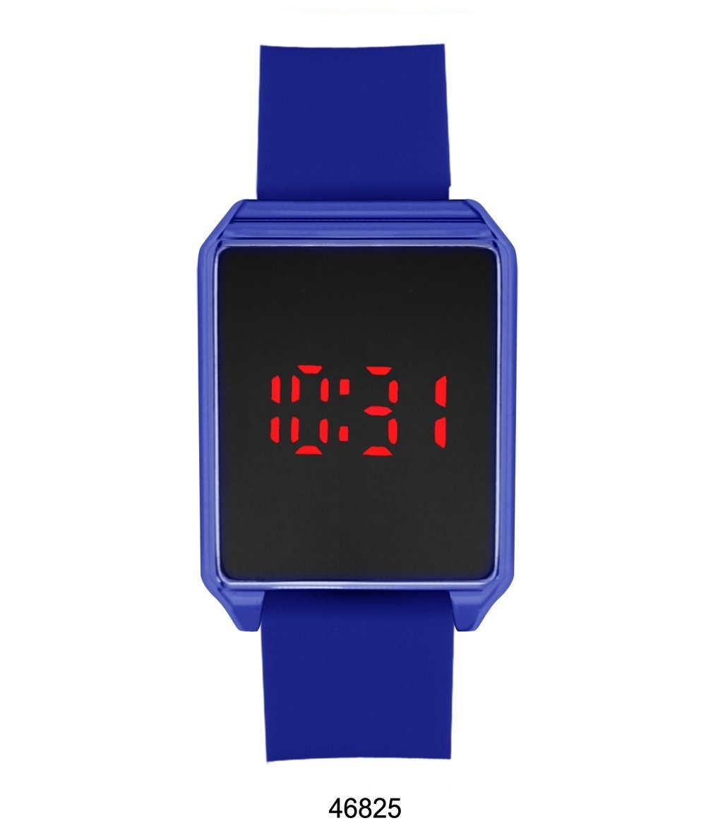 Hindupur Touch LED Watch featuring a blue rubber band and blue alloy case, showcasing its modern design and touch-sensitive display.