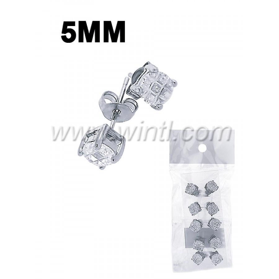 A set of five pairs of Hip Hip Diamond Stud Earrings featuring sparkling cubic zirconia stones set in sterling silver.