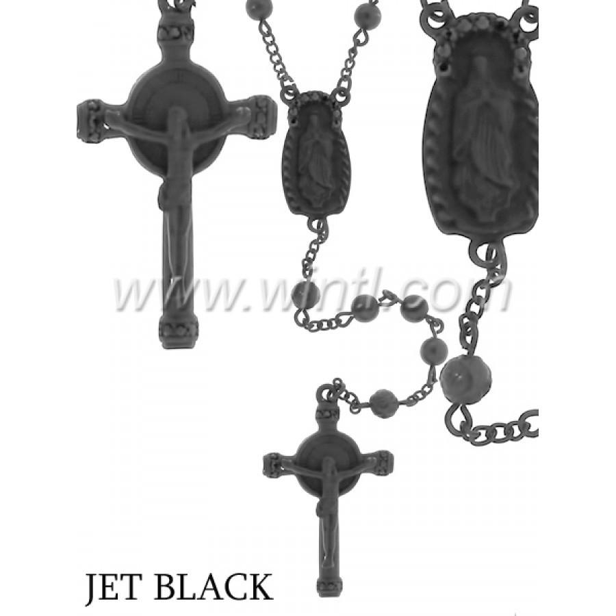 Hip Hop Classic Rosary featuring stylish beadwork and a bold cross pendant, perfect for fashion and faith.