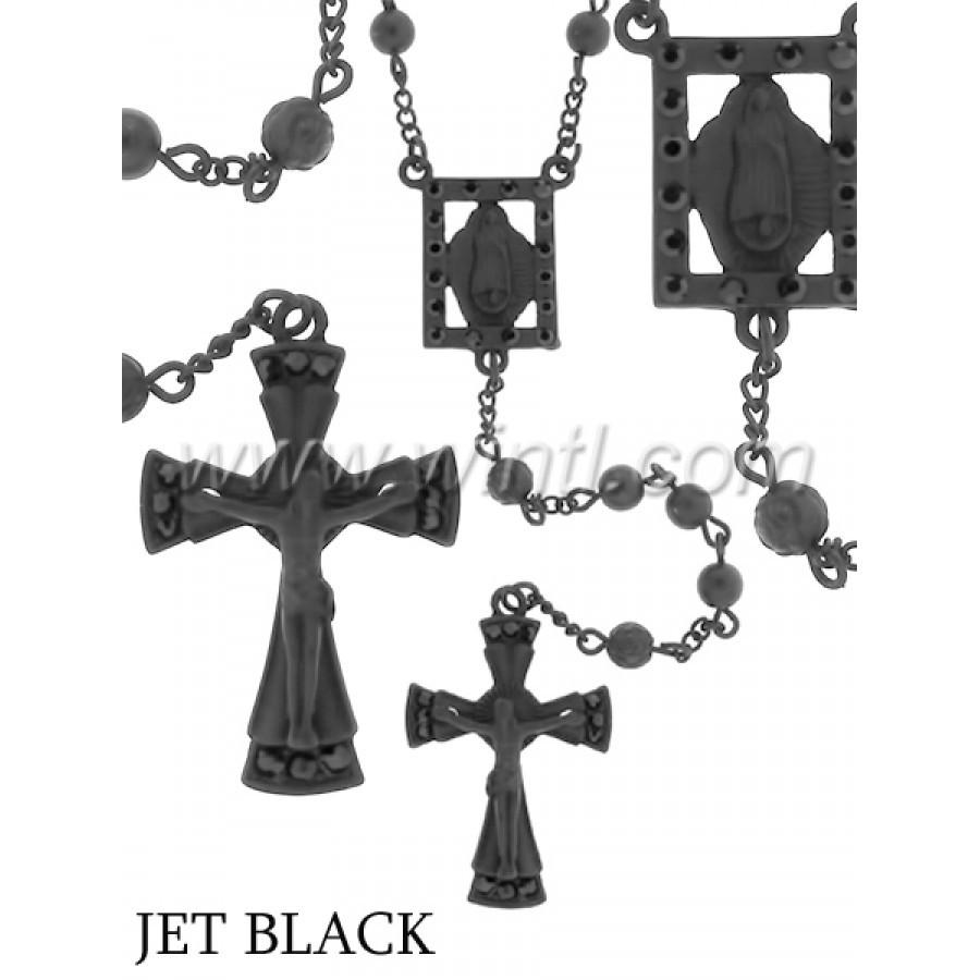 A stylish Hip Hop Classic Rosary featuring intricate beadwork and a bold cross pendant, perfect for fashion-forward individuals.