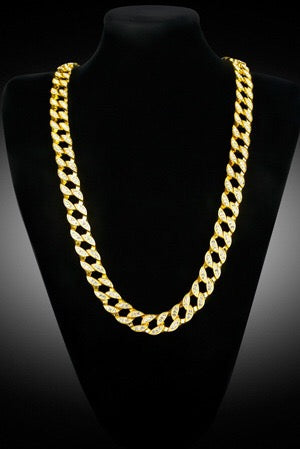 A stylish Hiphop Cuban Link Chain made of stainless steel, featuring interlocking links for a bold and fashionable look.