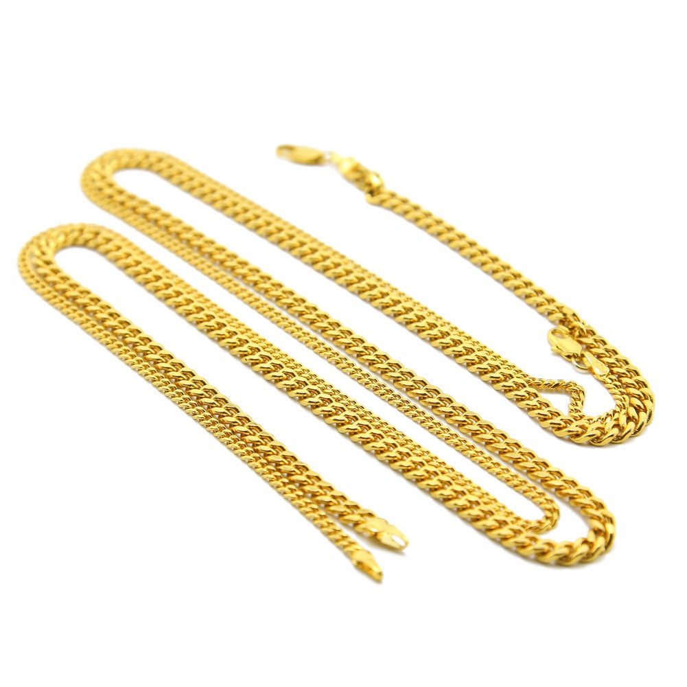 A stylish Hiphop Cuban Link Chain made of stainless steel, featuring interlocking links for a bold and fashionable look.