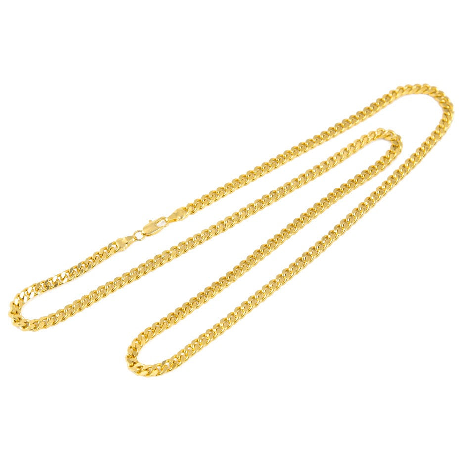 A stylish Hiphop Cuban Link Chain made of stainless steel, featuring interlocking links for a bold and fashionable look.