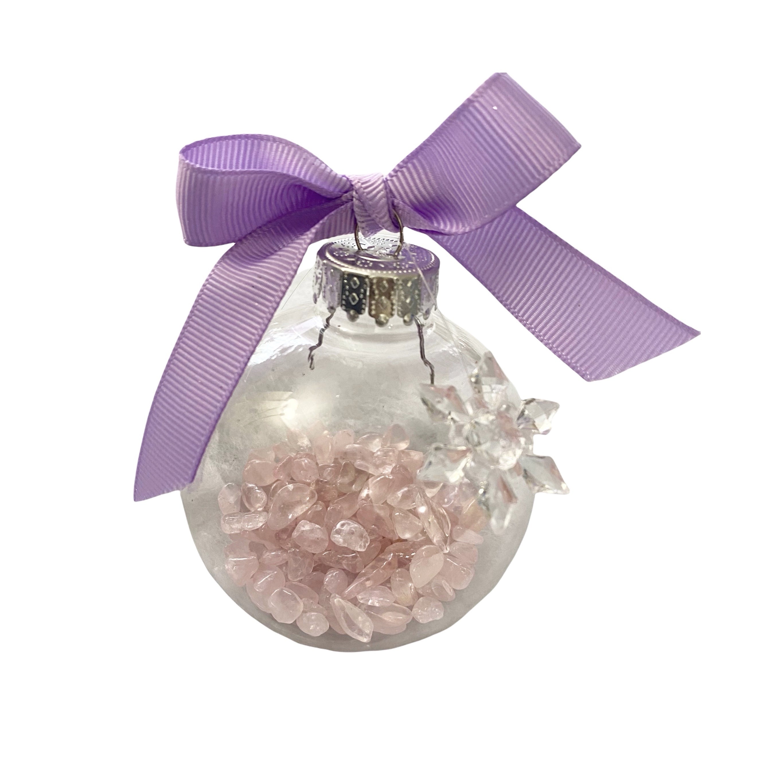 A beautifully crafted 3-inch gemstone chip ornament featuring a variety of colorful gemstones, perfect for holiday decorations.