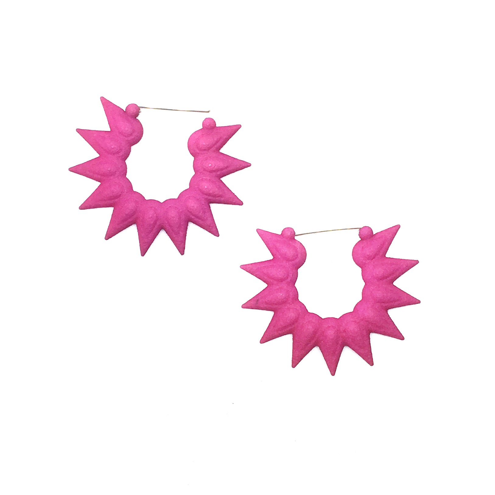 Colorful Rainforest Hoop Earrings featuring tropical flower design, made from lightweight nylon with sterling silver hooks.