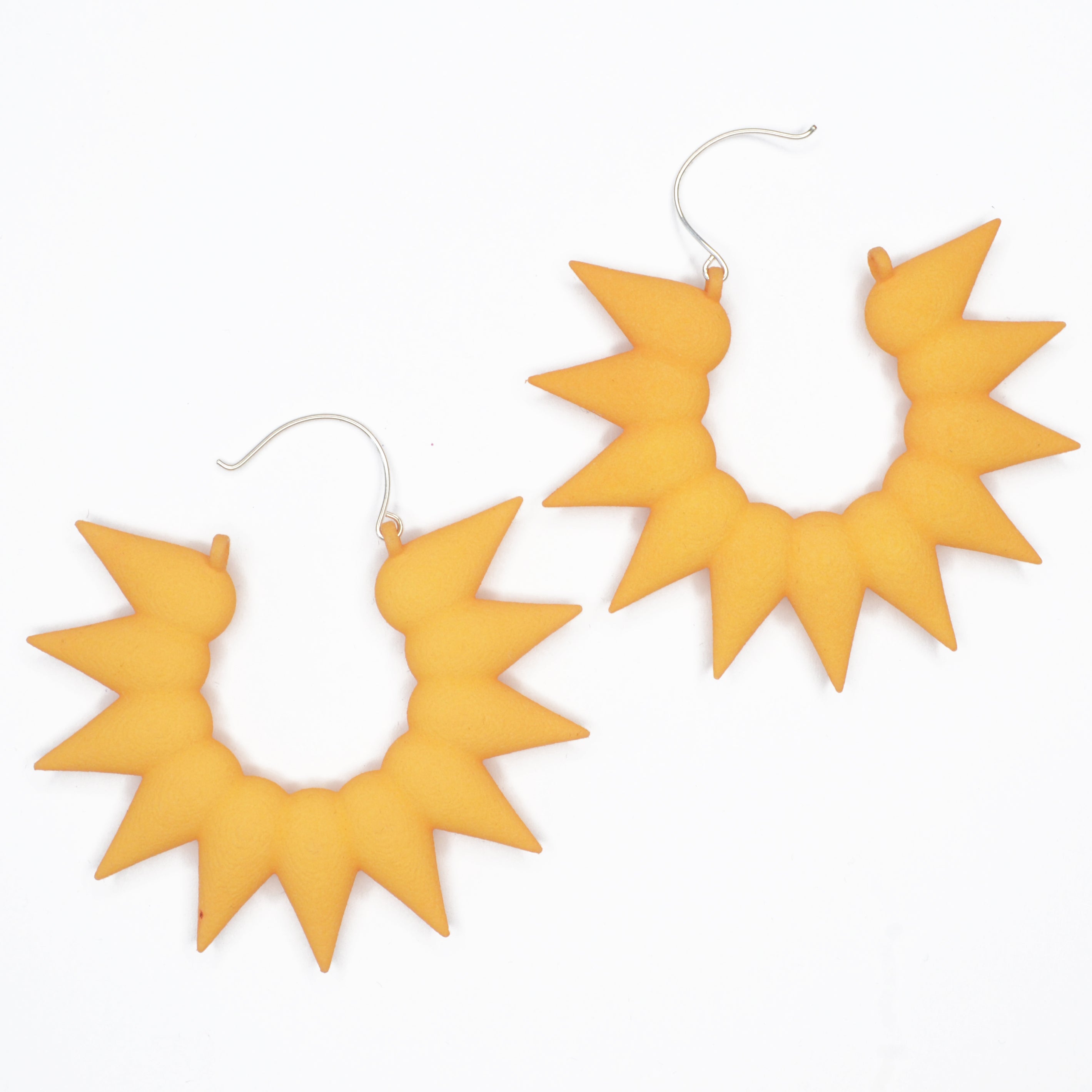 Hoops XL Earrings - Rainforest featuring vibrant colors and tropical flower design, made from lightweight nylon with sterling silver hooks.