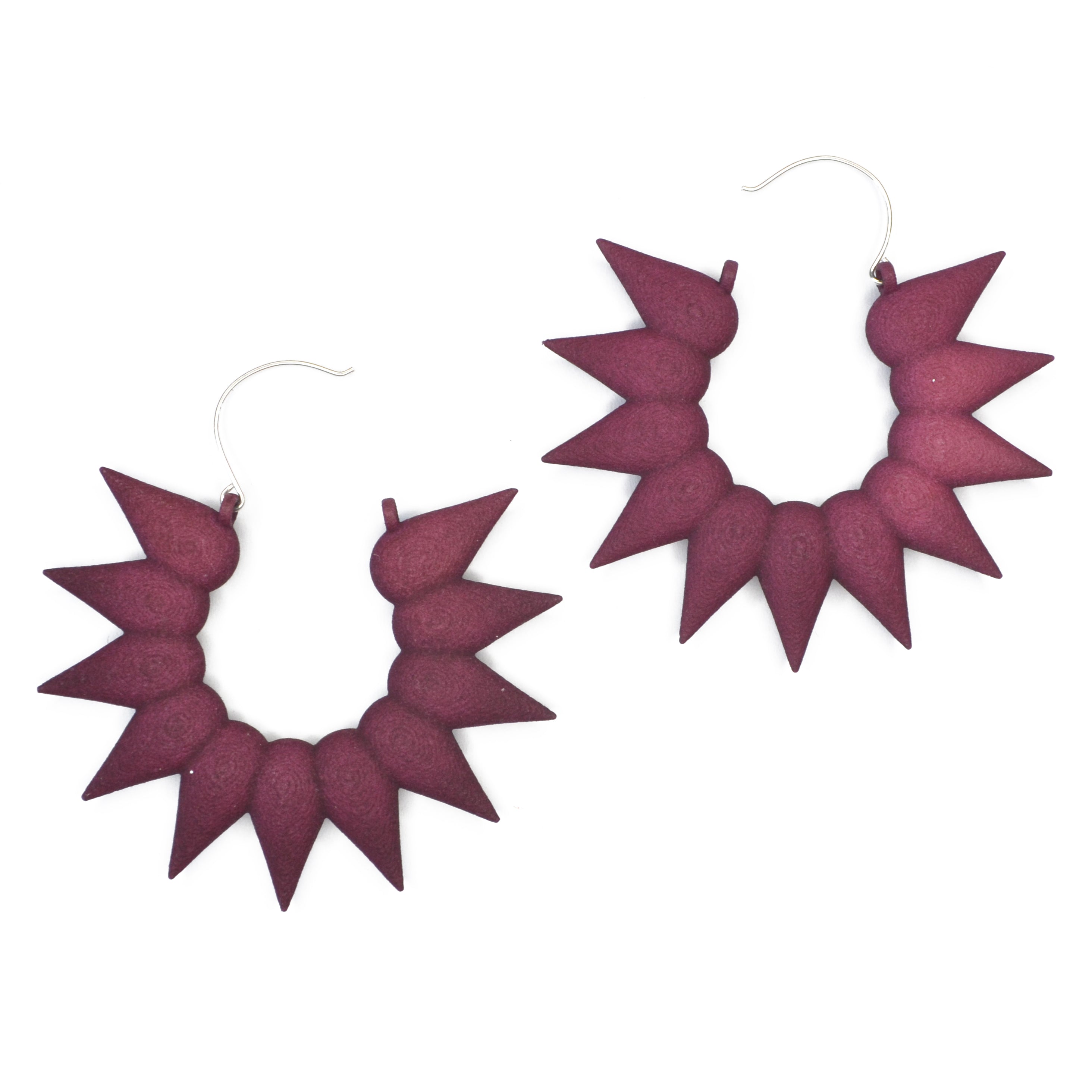 Hoops XL Earrings - Rainforest featuring vibrant colors and tropical flower design, made from lightweight nylon with sterling silver hooks.