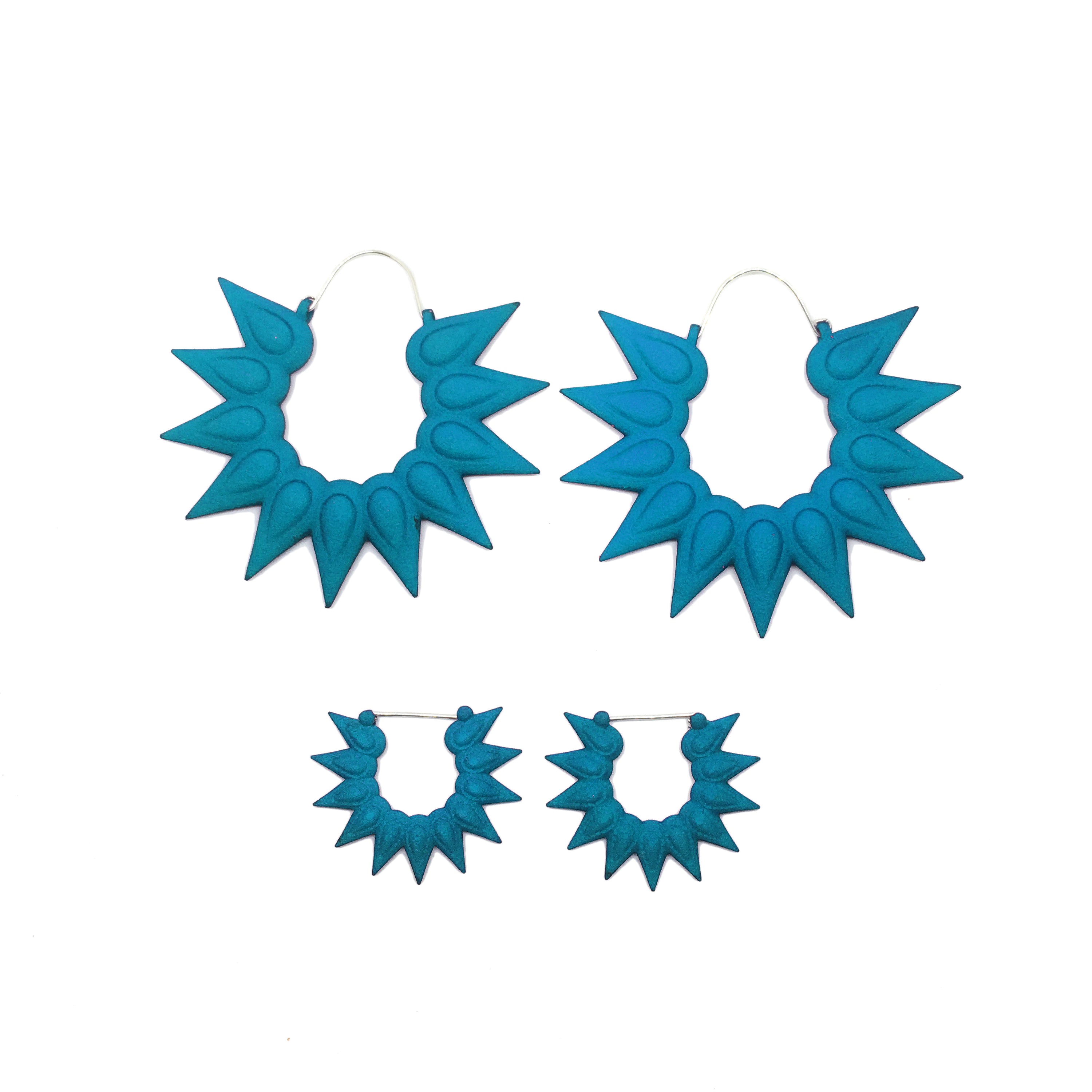 Hoops XL Earrings - Rainforest featuring vibrant colors and tropical flower design, made from lightweight nylon with sterling silver hooks.