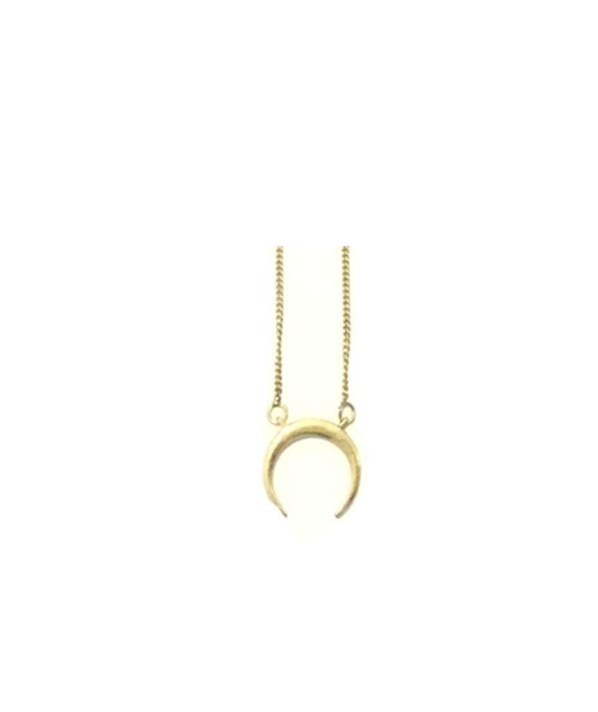 Elegant horn pendant necklace in gold and silver, featuring a minimalistic design on a delicate chain.