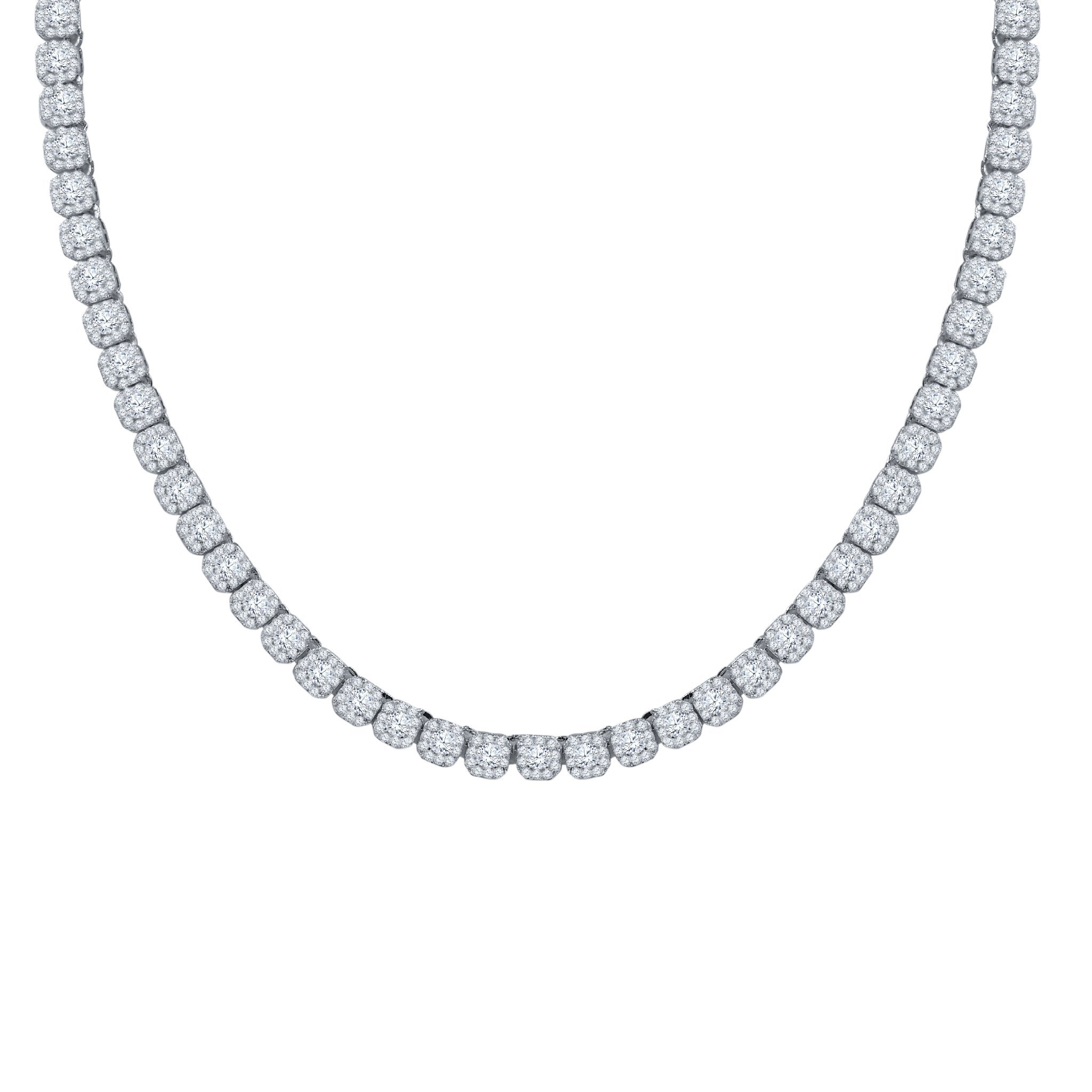 ICECUBE 5 MM 925 Silver Square Tennis Chain featuring hand-set cubic zirconia in a modern square link design.