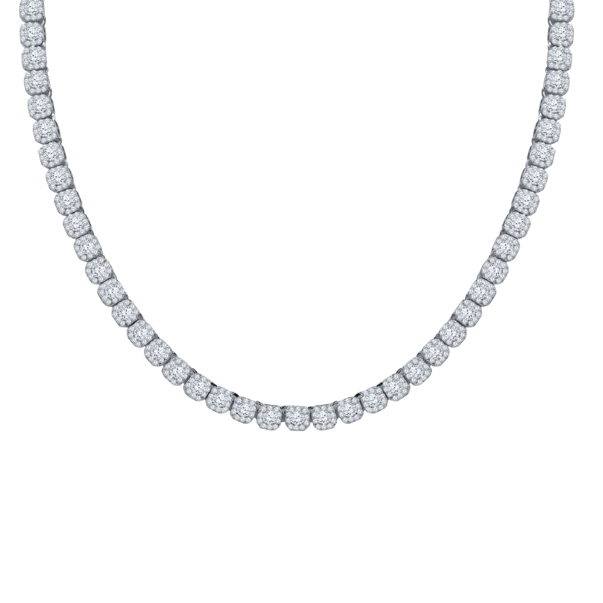 ICECUBE 5 MM Square Tennis Chain featuring hand-set cubic zirconia stones in a sleek square design, available in rhodium and gold plating.