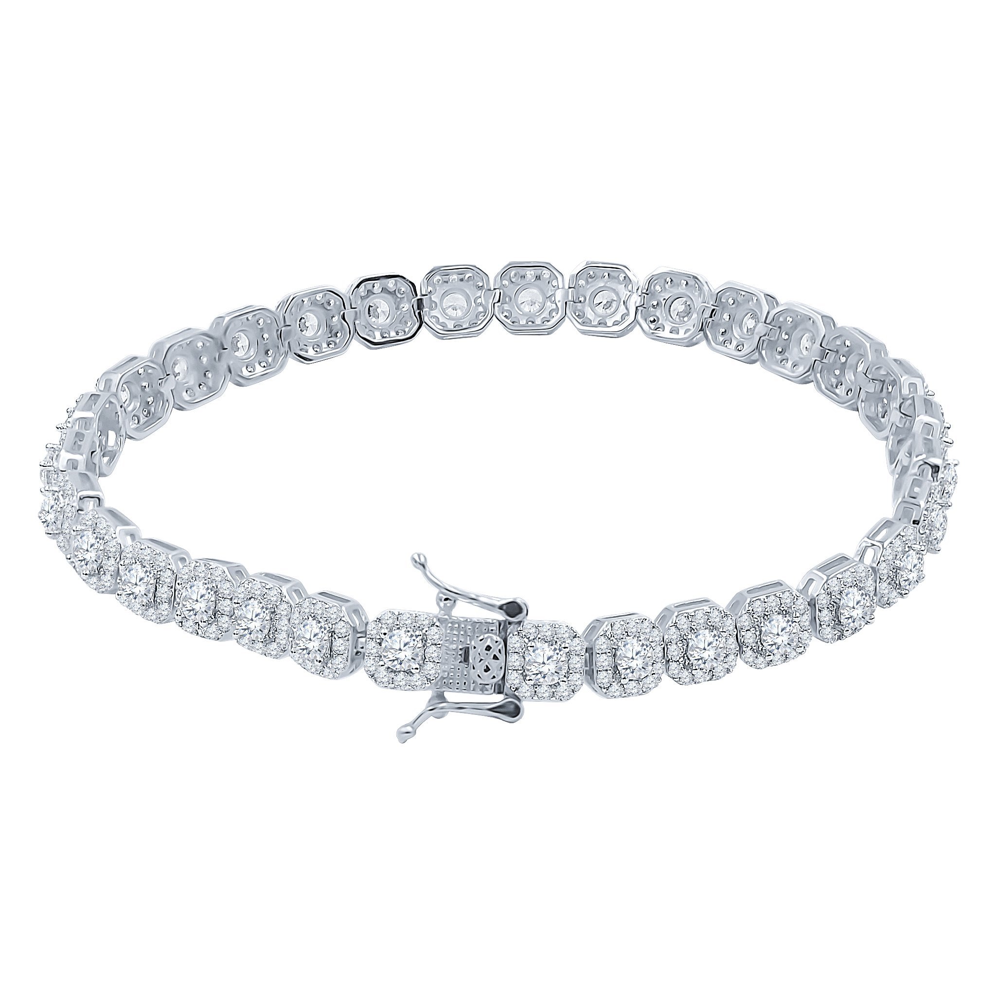 ICECUBE 6 MM Square Tennis Bracelet featuring cubic zirconia stones set in 925 sterling silver, showcasing elegance and craftsmanship.