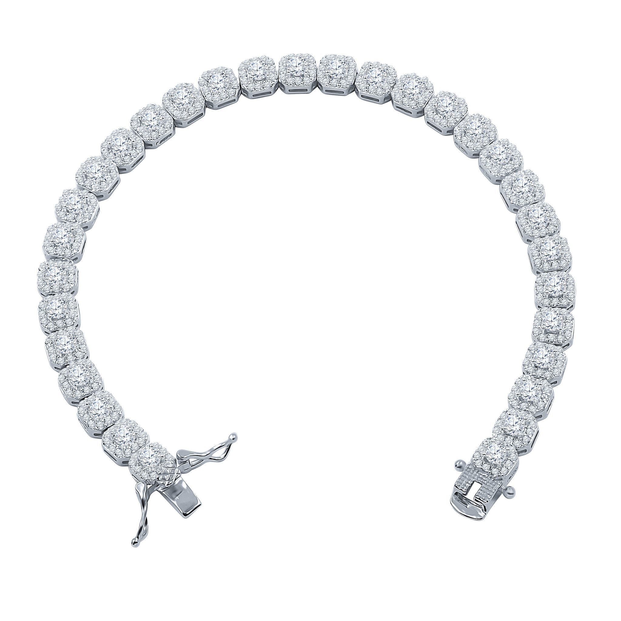 ICECUBE 6 MM Square Tennis Bracelet featuring cubic zirconia stones set in 925 sterling silver, showcasing elegance and craftsmanship.