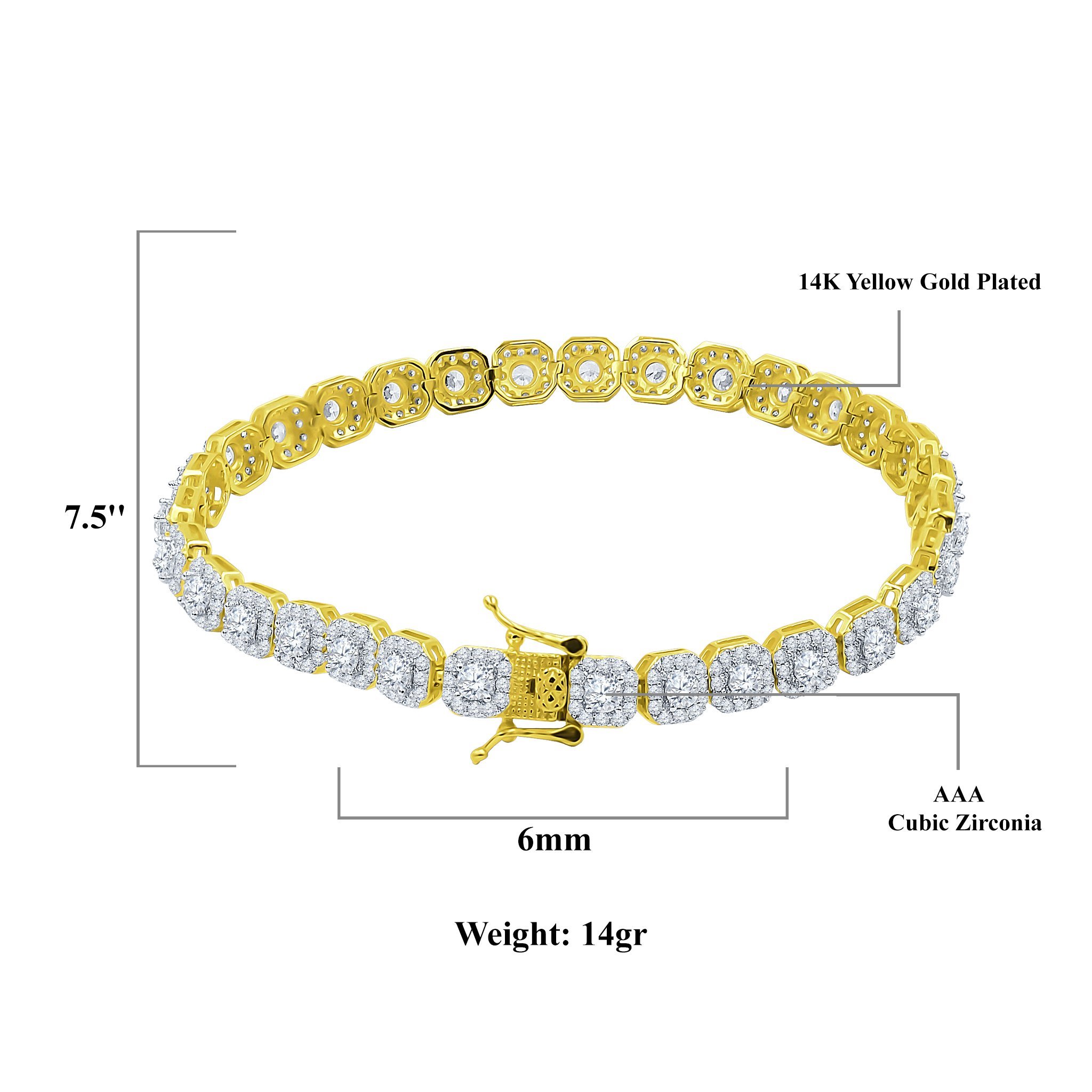 ICECUBE 6 MM Square Tennis Bracelet featuring cubic zirconia stones set in 925 sterling silver, showcasing elegance and craftsmanship.