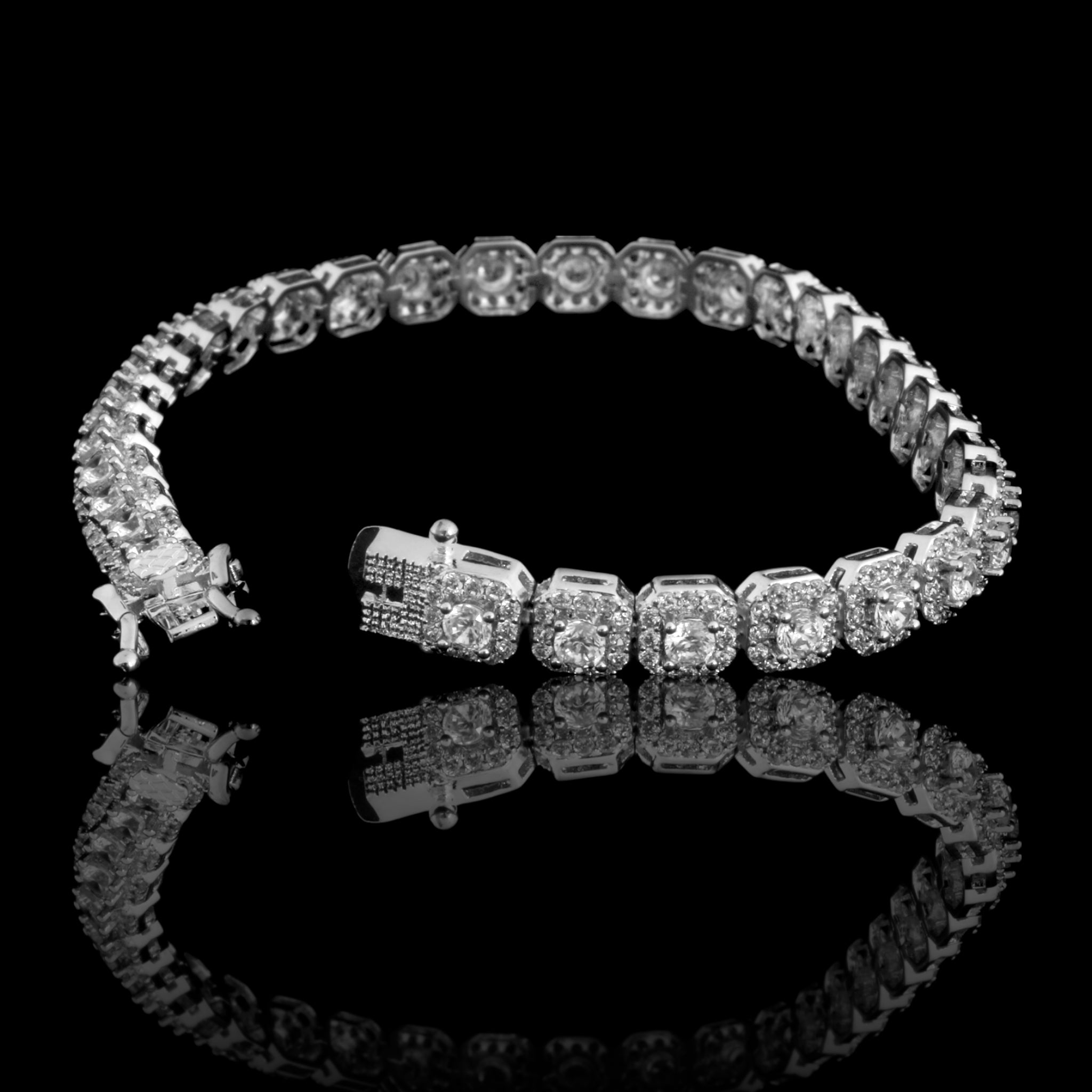 ICECUBE 6 MM Square Tennis Bracelet featuring high-quality cubic zirconia stones set in a prong style, showcasing elegance and luxury.