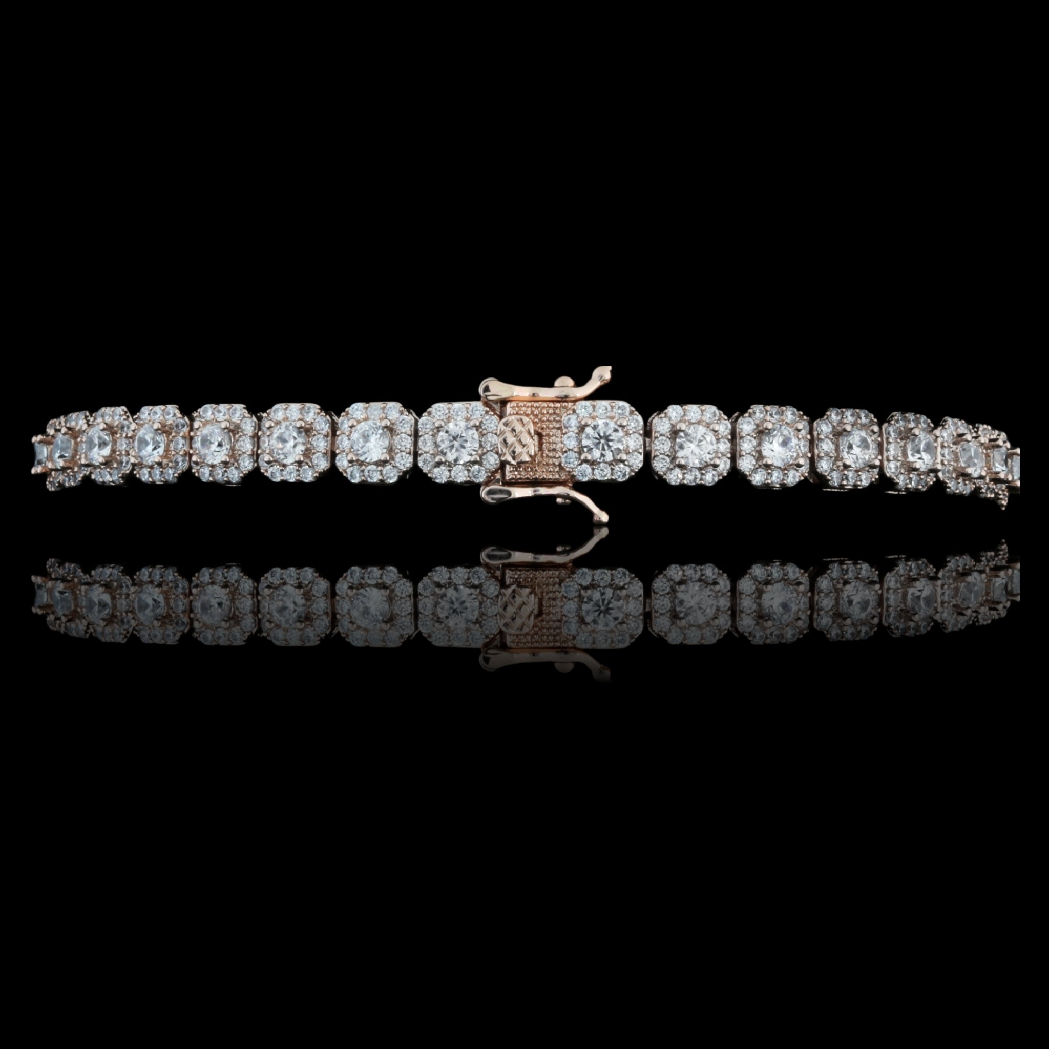 ICECUBE 6 MM Square Tennis Bracelet featuring high-quality cubic zirconia stones set in a prong style, showcasing elegance and luxury.