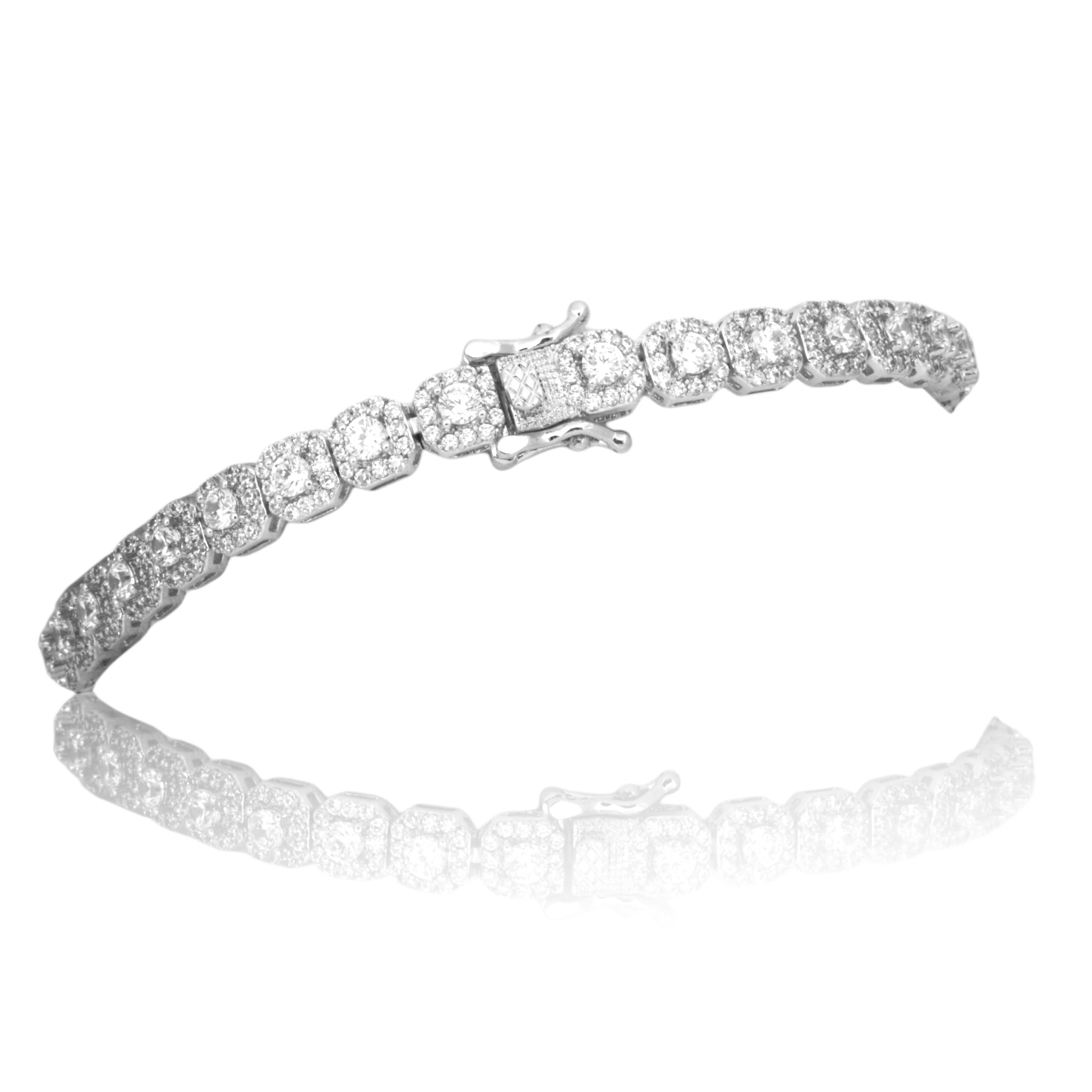 ICECUBE 6 MM Square Tennis Bracelet featuring high-quality cubic zirconia stones set in a prong style, showcasing elegance and luxury.