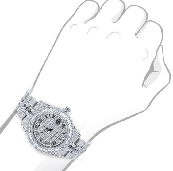 IDIOSYNCRATIC HIP HOP METAL watch featuring dazzling CZ stones and solid alloy construction, showcasing its unique design and luxurious appeal.