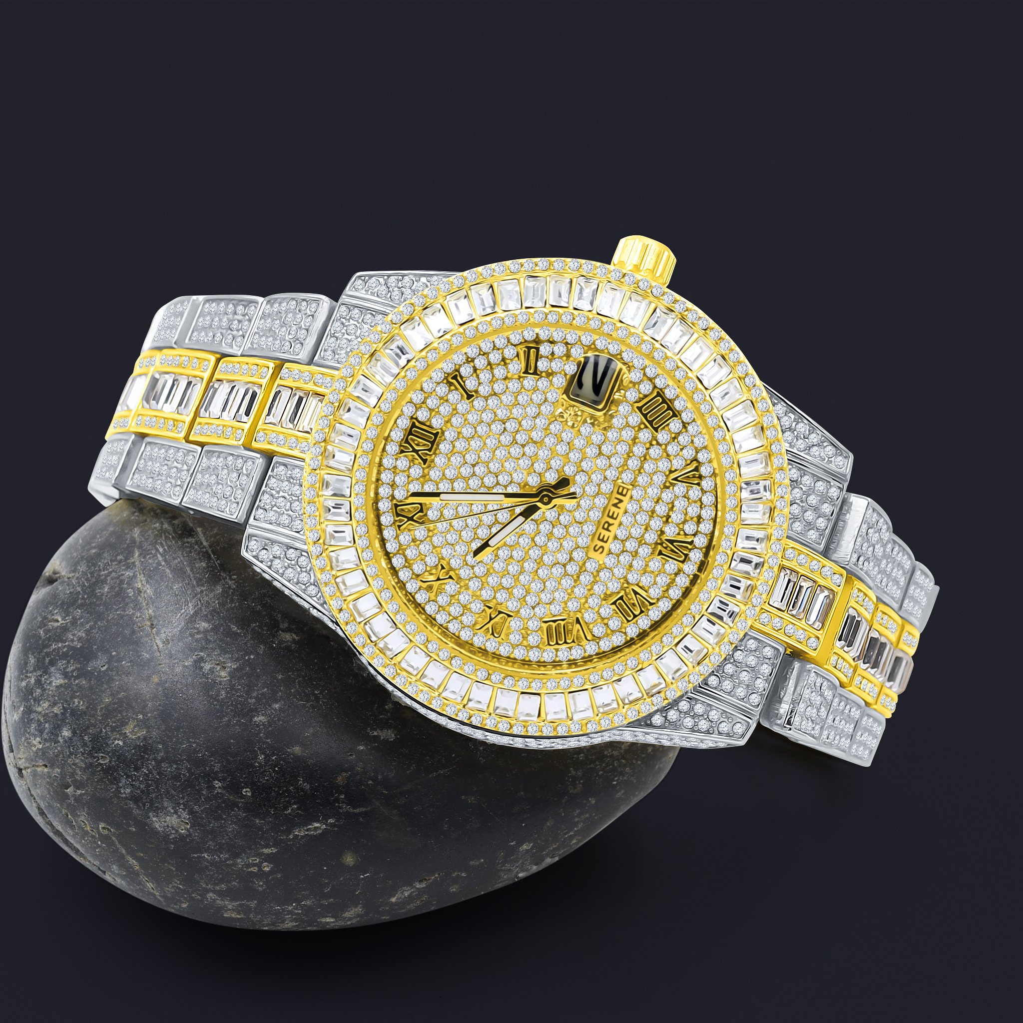 IDIOSYNCRATIC HIP HOP METAL watch featuring a bling metal design with CZ stones and a solid alloy construction.