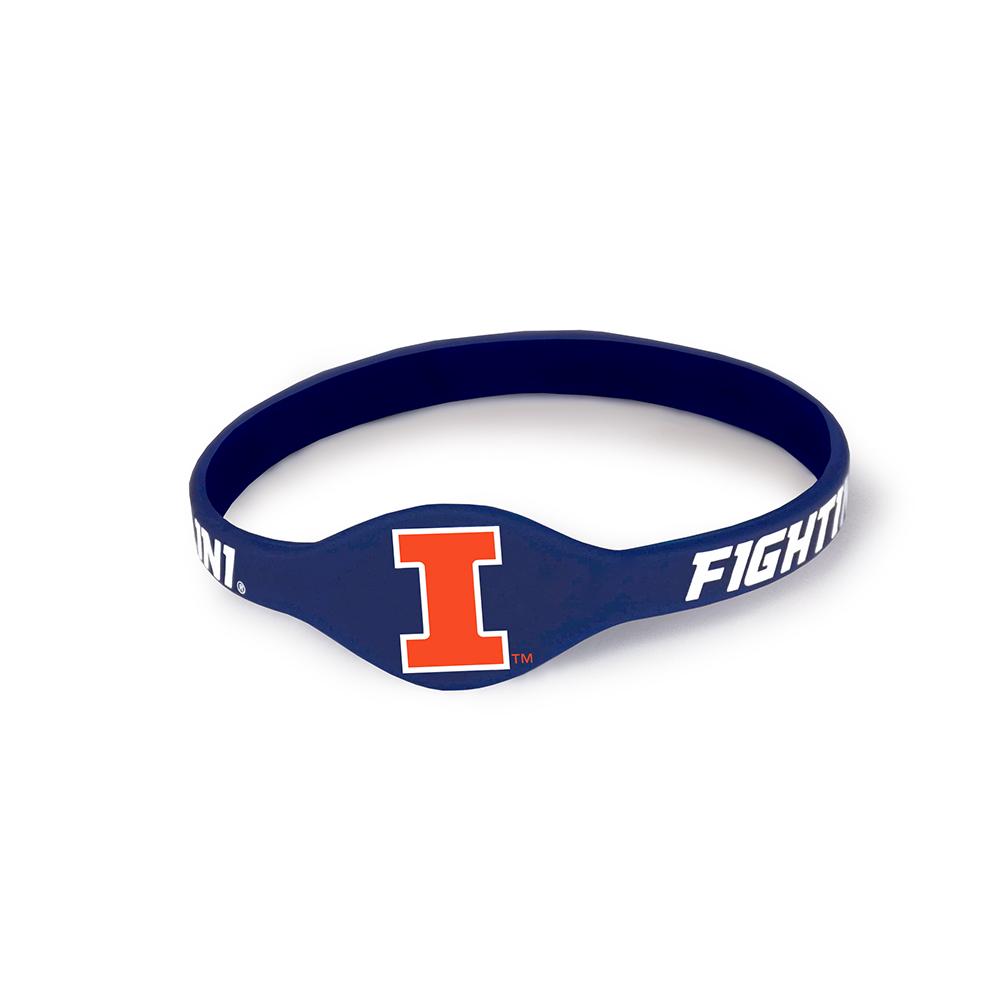 Illinois Silicone Bracelet showcasing the University of Illinois logo, designed for comfort and durability.