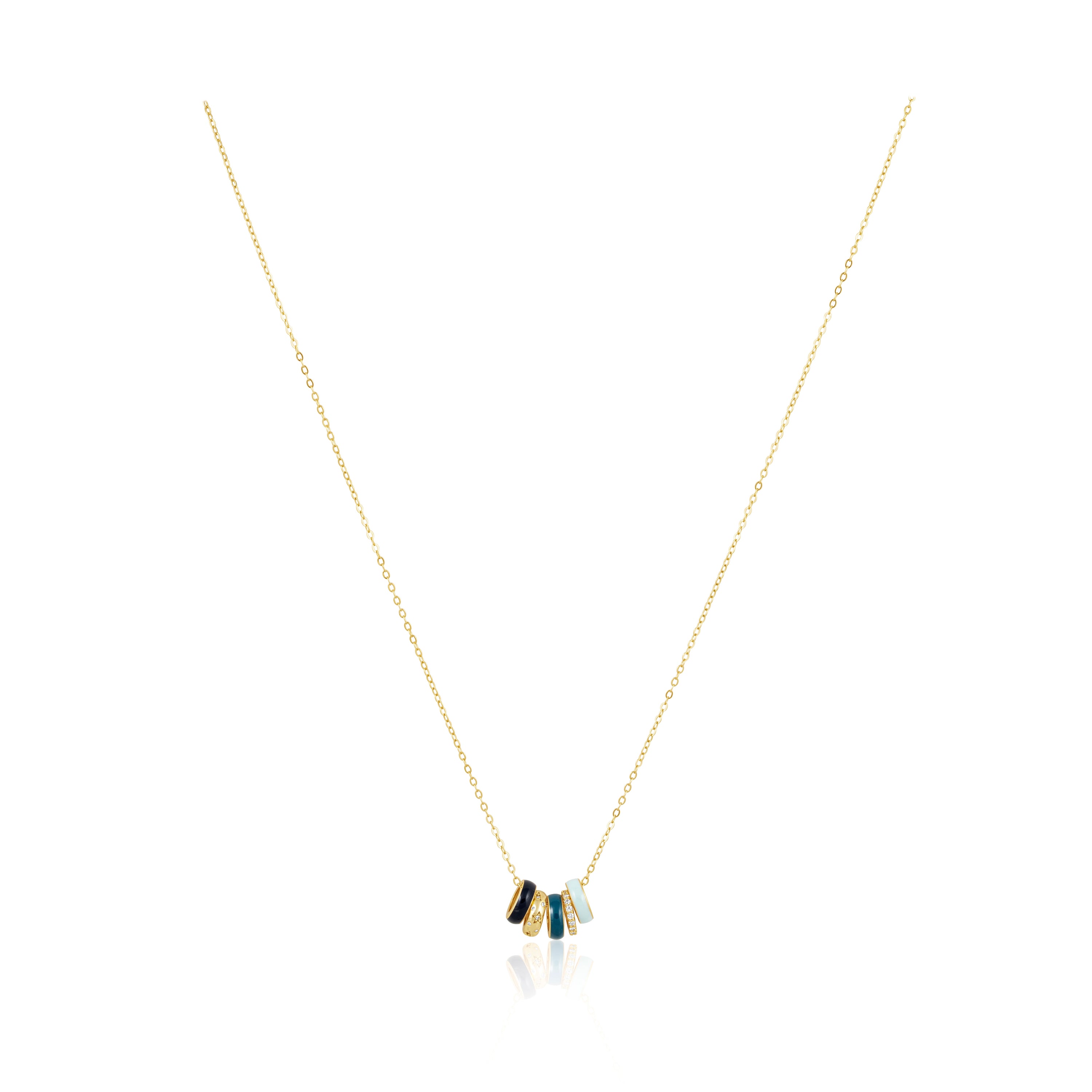 Elegant Ilona Blue Necklace featuring 18K gold plating, perfect for everyday wear.