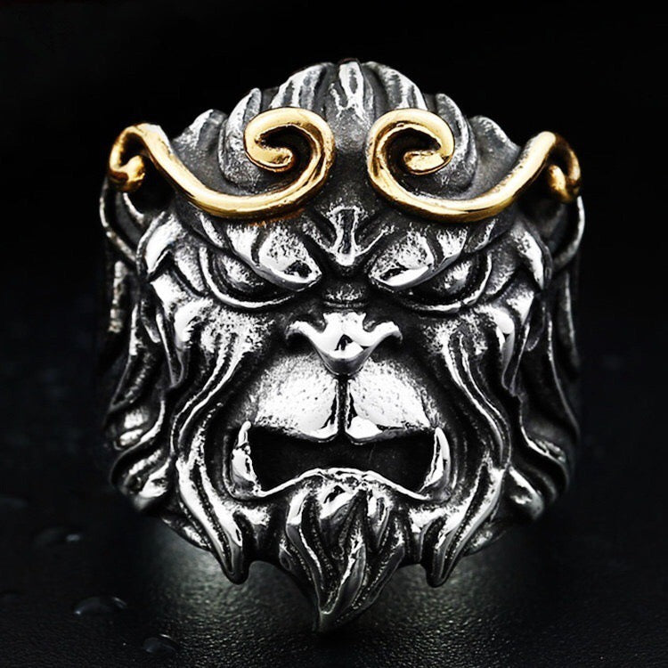 The Immortal Wukong ring, a lightweight alloy ring featuring intricate designs inspired by the legendary Wukong, available in various sizes.