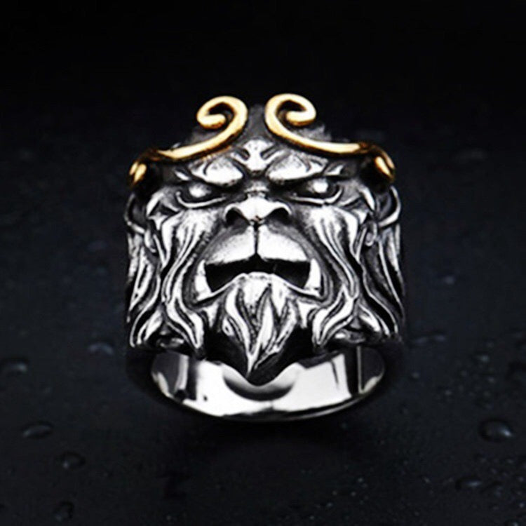 The Immortal Wukong ring, a lightweight alloy ring featuring intricate designs inspired by the legendary Wukong, available in various sizes.