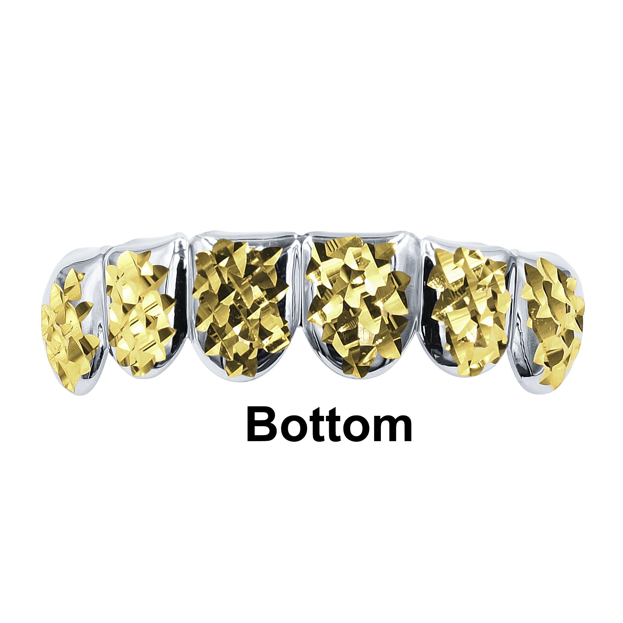 IMPECCABLE GRILLZ I 910121 featuring solid golden color and sparkling CZ stones, designed for a luxurious and stylish look.