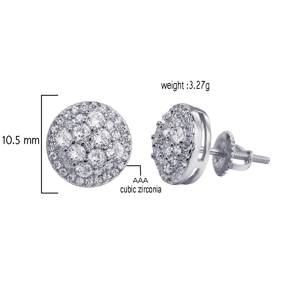 INEFFABLE Screw Back Earrings featuring cubic zirconia stones set in 925 sterling silver, elegantly designed for a floating effect.