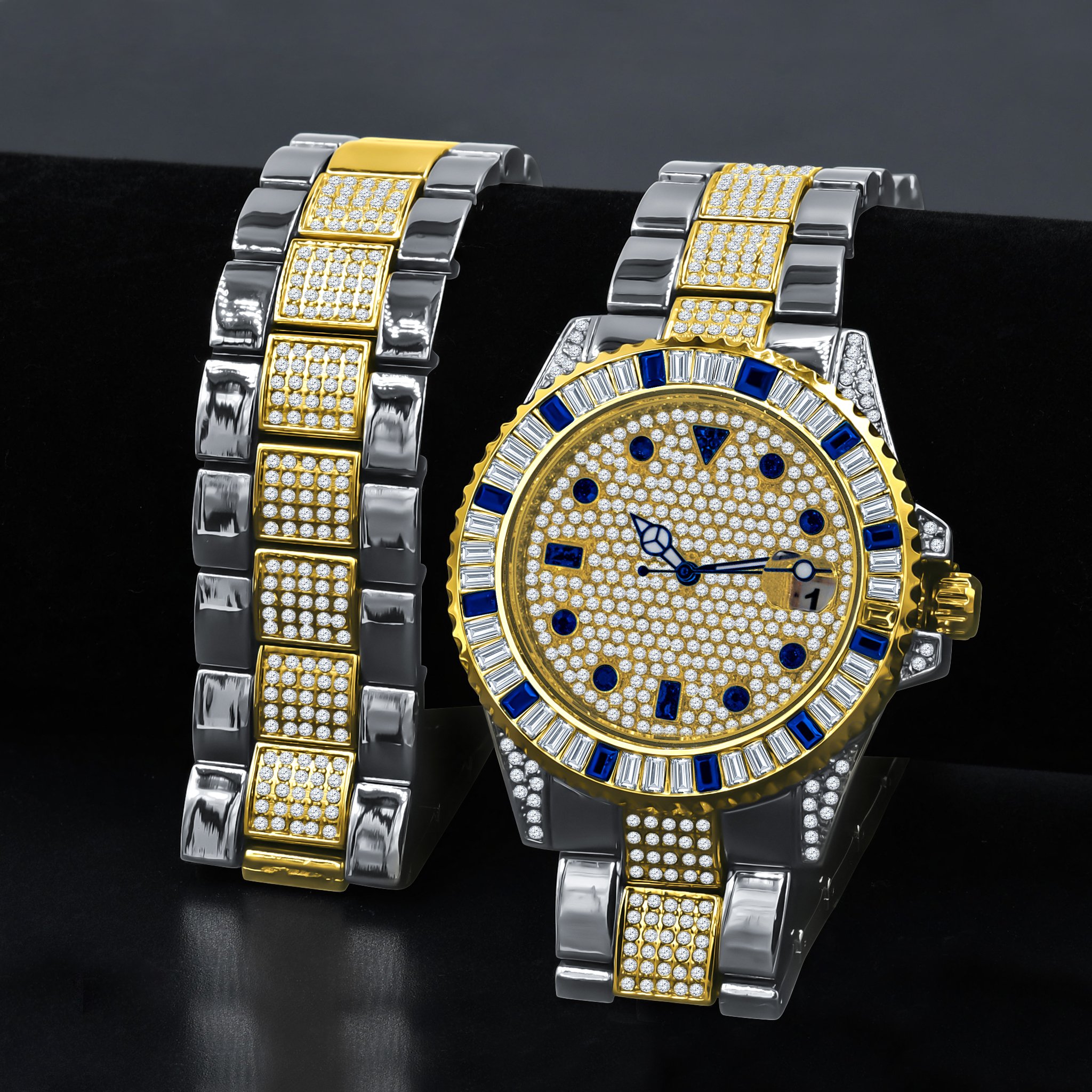 INTERSTELLAR WATCH SET featuring intricate stones and a luxurious design, perfect for stylish individuals.