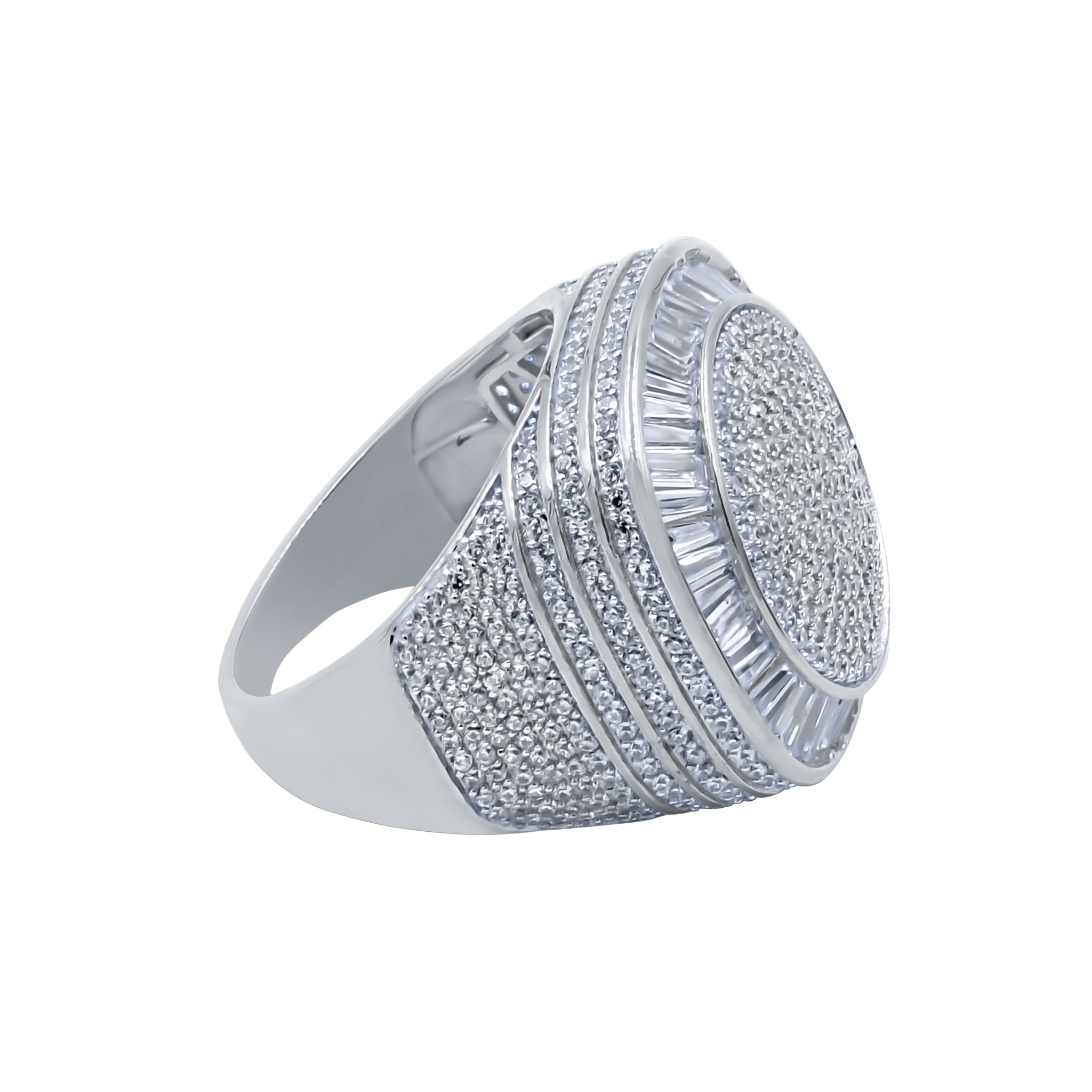 INVEIGLE Silver Ring featuring intricate CZ stone design and polished 925 sterling silver.