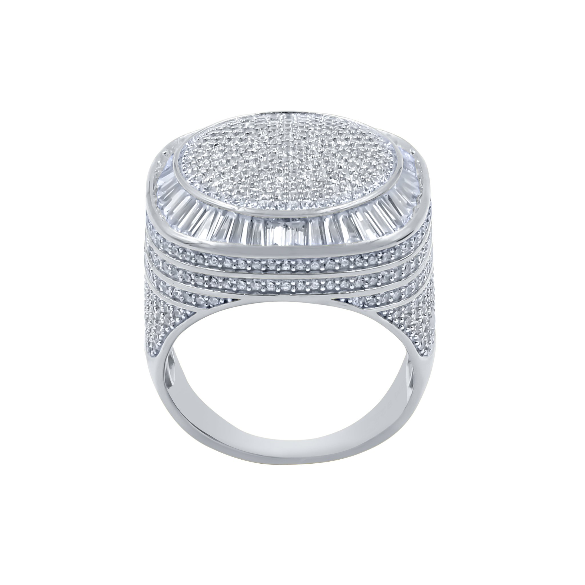 INVEIGLE Silver Ring featuring intricate CZ stone design and polished 925 sterling silver.